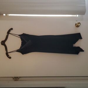 Charlotte Russe Hi-Low Hem Rhinestone Bling Dress - Black - S